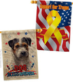 Patriotic Black Jack Russell - Pets Nature Vertical Impressions Decorative Flags HG120121 Made In USA