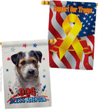 Patriotic Black Jack Russell - Pets Nature Vertical Impressions Decorative Flags HG120121 Made In USA