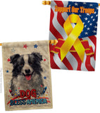 Patriotic Border Collie - Pets Nature Vertical Impressions Decorative Flags HG120122 Made In USA