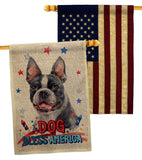 Patriotic Boston Terrier - Pets Nature Vertical Impressions Decorative Flags HG120123 Made In USA