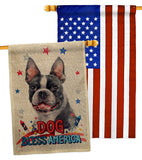 Patriotic Boston Terrier - Pets Nature Vertical Impressions Decorative Flags HG120123 Made In USA