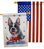 Patriotic Boston Terrier - Pets Nature Vertical Impressions Decorative Flags HG120123 Made In USA