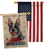 Patriotic Boston Terrier - Pets Nature Vertical Impressions Decorative Flags HG120123 Made In USA