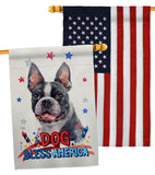 Patriotic Boston Terrier - Pets Nature Vertical Impressions Decorative Flags HG120123 Made In USA