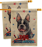 Patriotic Boston Terrier - Pets Nature Vertical Impressions Decorative Flags HG120123 Made In USA