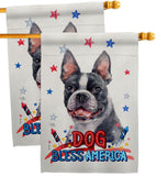 Patriotic Boston Terrier - Pets Nature Vertical Impressions Decorative Flags HG120123 Made In USA