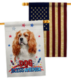 Patriotic Cavalier King Spaniel - Pets Nature Vertical Impressions Decorative Flags HG120128 Made In USA