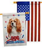 Patriotic Cavalier King Spaniel - Pets Nature Vertical Impressions Decorative Flags HG120128 Made In USA