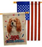 Patriotic Cavalier King Spaniel - Pets Nature Vertical Impressions Decorative Flags HG120128 Made In USA