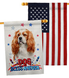 Patriotic Cavalier King Spaniel - Pets Nature Vertical Impressions Decorative Flags HG120128 Made In USA