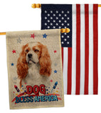 Patriotic Cavalier King Spaniel - Pets Nature Vertical Impressions Decorative Flags HG120128 Made In USA