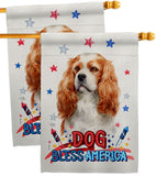 Patriotic Cavalier King Spaniel - Pets Nature Vertical Impressions Decorative Flags HG120128 Made In USA