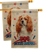 Patriotic Cavalier King Spaniel - Pets Nature Vertical Impressions Decorative Flags HG120128 Made In USA