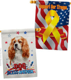 Patriotic Cavalier King Spaniel - Pets Nature Vertical Impressions Decorative Flags HG120128 Made In USA