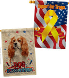 Patriotic Cavalier King Spaniel - Pets Nature Vertical Impressions Decorative Flags HG120128 Made In USA