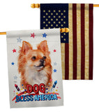 Patriotic Brown Chihuahua - Pets Nature Vertical Impressions Decorative Flags HG120130 Made In USA