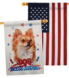 Patriotic Brown Chihuahua - Pets Nature Vertical Impressions Decorative Flags HG120130 Made In USA