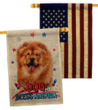 Patriotic Chow Chow - Pets Nature Vertical Impressions Decorative Flags HG120133 Made In USA