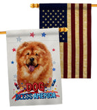 Patriotic Chow Chow - Pets Nature Vertical Impressions Decorative Flags HG120133 Made In USA