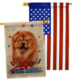 Patriotic Chow Chow - Pets Nature Vertical Impressions Decorative Flags HG120133 Made In USA