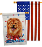 Patriotic Chow Chow - Pets Nature Vertical Impressions Decorative Flags HG120133 Made In USA