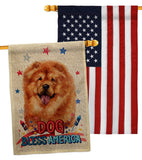 Patriotic Chow Chow - Pets Nature Vertical Impressions Decorative Flags HG120133 Made In USA