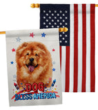 Patriotic Chow Chow - Pets Nature Vertical Impressions Decorative Flags HG120133 Made In USA