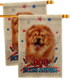 Patriotic Chow Chow - Pets Nature Vertical Impressions Decorative Flags HG120133 Made In USA