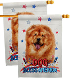 Patriotic Chow Chow - Pets Nature Vertical Impressions Decorative Flags HG120133 Made In USA