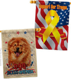 Patriotic Chow Chow - Pets Nature Vertical Impressions Decorative Flags HG120133 Made In USA