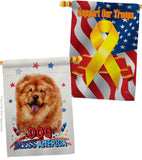 Patriotic Chow Chow - Pets Nature Vertical Impressions Decorative Flags HG120133 Made In USA