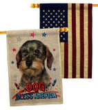 Patriotic Wire Haired Dachshund - Pets Nature Vertical Impressions Decorative Flags HG120135 Made In USA