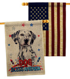 Patriotic Dalmatian - Pets Nature Vertical Impressions Decorative Flags HG120136 Made In USA