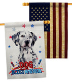 Patriotic Dalmatian - Pets Nature Vertical Impressions Decorative Flags HG120136 Made In USA