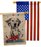 Patriotic Dalmatian - Pets Nature Vertical Impressions Decorative Flags HG120136 Made In USA