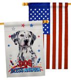 Patriotic Dalmatian - Pets Nature Vertical Impressions Decorative Flags HG120136 Made In USA