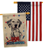 Patriotic Dalmatian - Pets Nature Vertical Impressions Decorative Flags HG120136 Made In USA