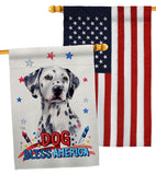 Patriotic Dalmatian - Pets Nature Vertical Impressions Decorative Flags HG120136 Made In USA