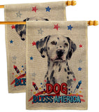 Patriotic Dalmatian - Pets Nature Vertical Impressions Decorative Flags HG120136 Made In USA