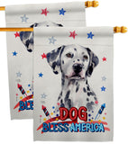 Patriotic Dalmatian - Pets Nature Vertical Impressions Decorative Flags HG120136 Made In USA