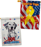 Patriotic Dalmatian - Pets Nature Vertical Impressions Decorative Flags HG120136 Made In USA