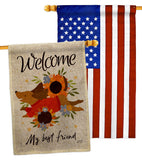 Welcome Best Friend - Pets Nature Vertical Impressions Decorative Flags HG130402 Made In USA