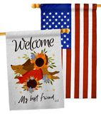 Welcome Best Friend - Pets Nature Vertical Impressions Decorative Flags HG130402 Made In USA