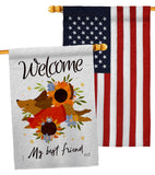 Welcome Best Friend - Pets Nature Vertical Impressions Decorative Flags HG130402 Made In USA