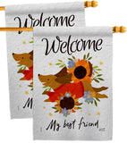 Welcome Best Friend - Pets Nature Vertical Impressions Decorative Flags HG130402 Made In USA