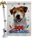 Patriotic Parson Russell Terrier - Pets Nature Vertical Impressions Decorative Flags HG120102 Made In USA