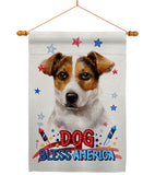 Patriotic Russell Terrier - Pets Nature Vertical Impressions Decorative Flags HG120103 Made In USA