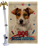 Patriotic Russell Terrier - Pets Nature Vertical Impressions Decorative Flags HG120103 Made In USA