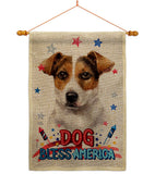 Patriotic Russell Terrier - Pets Nature Vertical Impressions Decorative Flags HG120103 Made In USA
