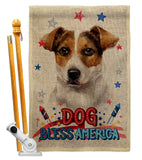 Patriotic Russell Terrier - Pets Nature Vertical Impressions Decorative Flags HG120103 Made In USA